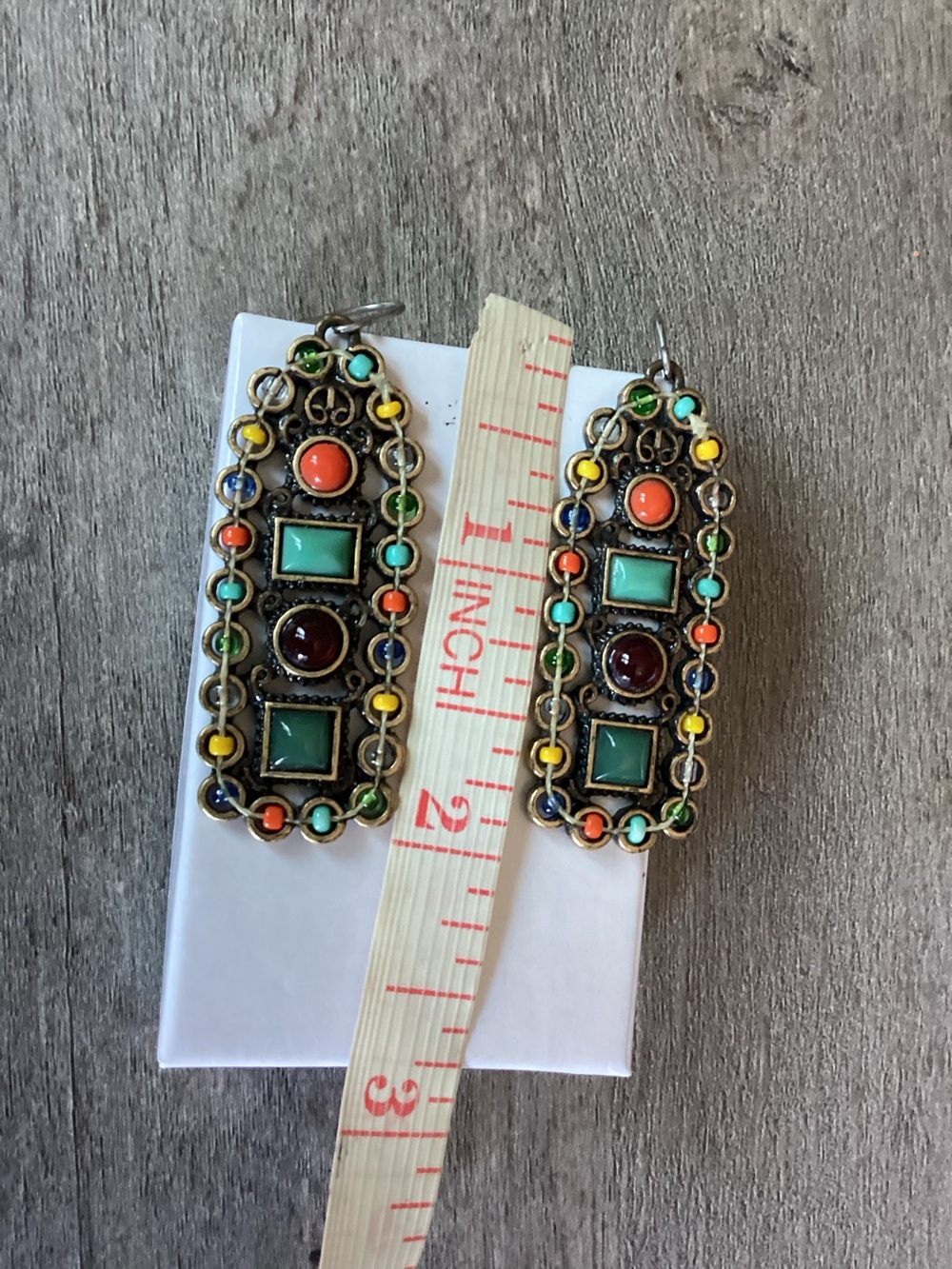 Colorful Bohemian Festival Teardrop Dangle Earrings - Multicolor